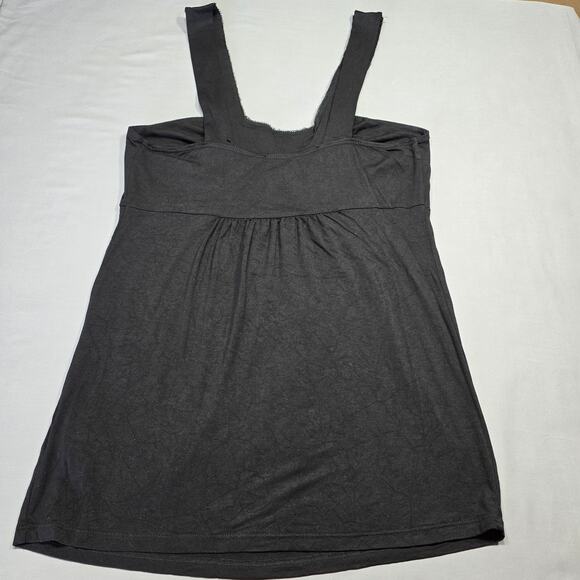 i.ner Black Tank Stretch Y2k Studded Pleated Square Neck Wide Strap Women Size S - Picture 2 of 7